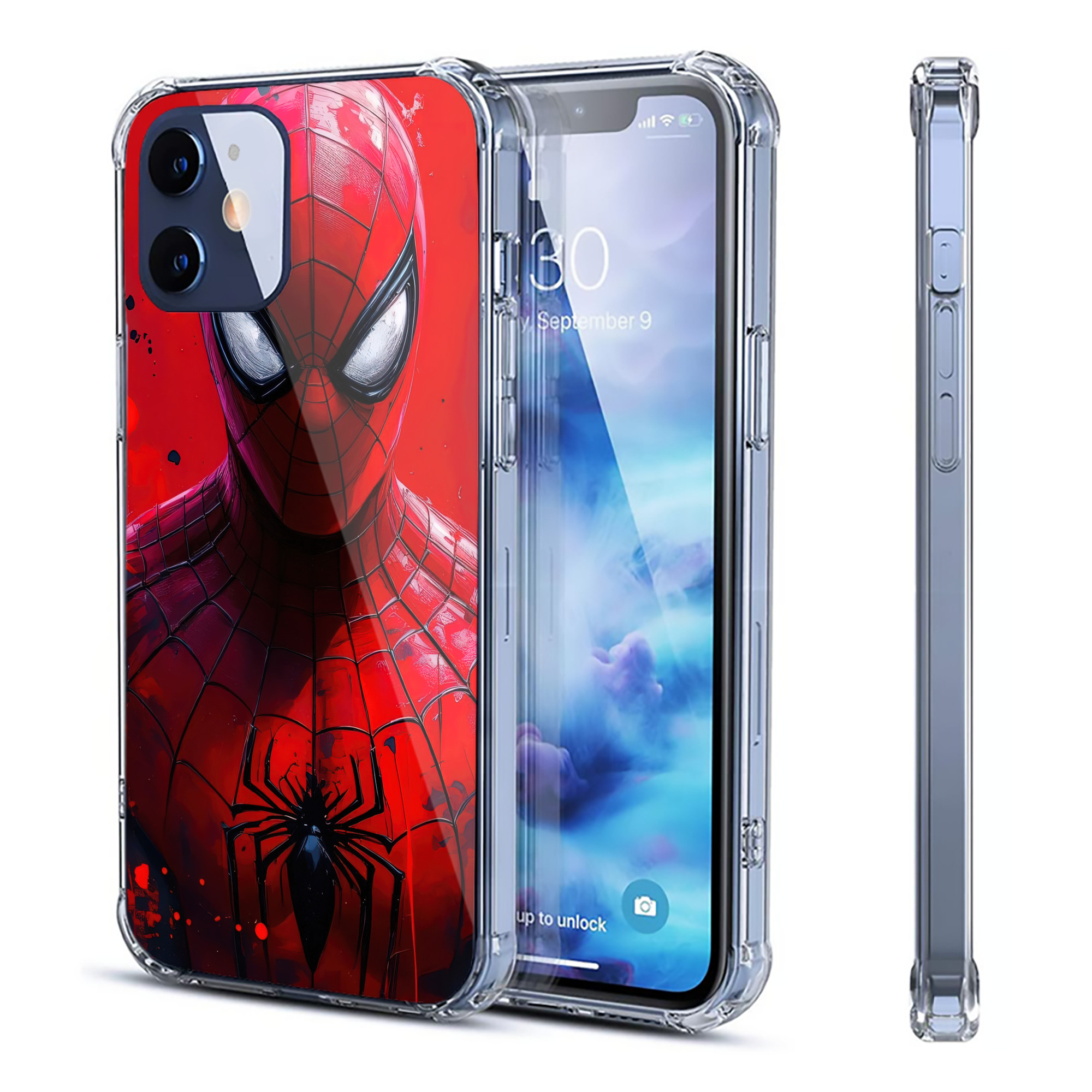 （画像用） Spider Man スパイダーマン 【iPhone 12シリーズ対応】透明スマホケース（クリアソフトケース）